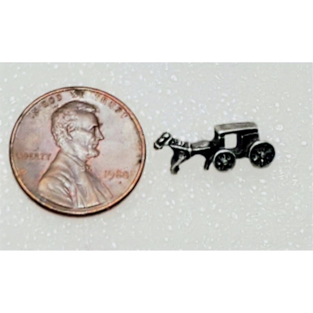 Vintage Mini Stagecoach Tie Tack Pin Western Carriage Charm Unmarked Tiny